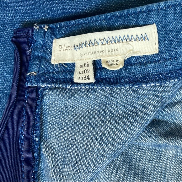 Anthropologie: Denim Wrap Asymmetrical Hem Skirt | Sz 2 - Picture 5 of 8